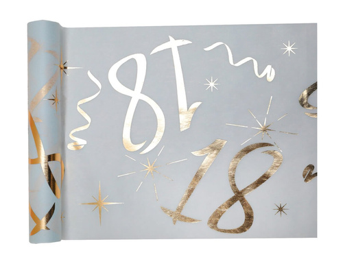 Nyomtatott asztali futó dekoráció 18. születésnapra - 30 cm x 5 m - 1 db.