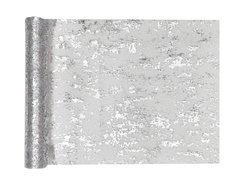 Csillámos asztali futó dekoráció - ezüst - 28 cm x 5 m - 1 db.