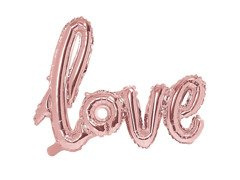 Fólia lufi arany rózsaszín Szerelem szó - 73 cm - 1 db.