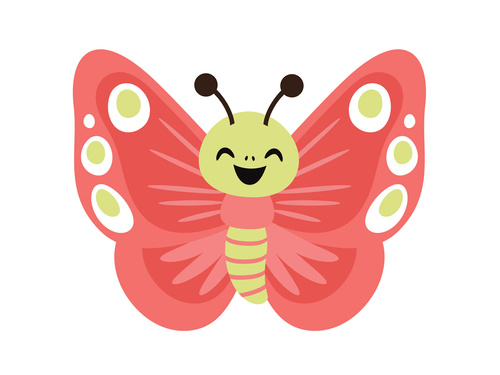 Kétoldalas dekoráció Pillangó piros - 36 x 29 cm