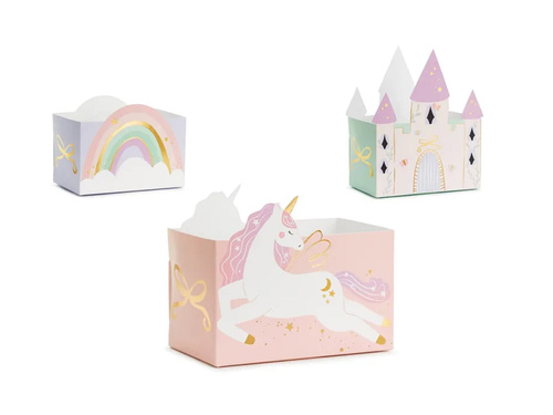 Snack dobozok Kastély és Egyszarvúak - 6 db.