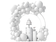 Léggömb készlet lufi girlandhoz fehér - 86 db.