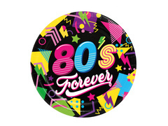 80's Forever papírtányérok - 23 cm - 6 db.