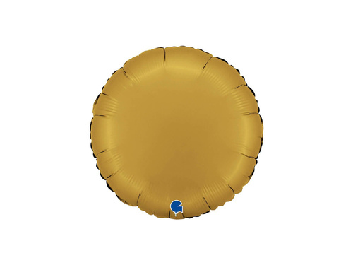 Arany szatén kerek fólialufi - 14" - 1 db.