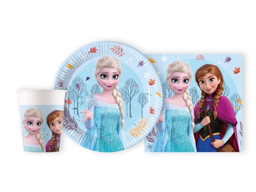 Pohár + szalvéta + papírtányér készlet Frozen - Land of Ice - 36 db.