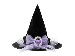 Boszorkánysapka masnival fekete - 1 db.