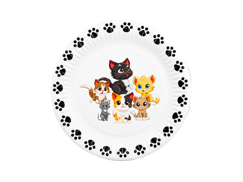 Papírtányérok Macskák - 18 cm - 6 db.