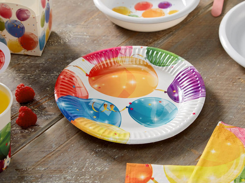 Születésnapi papírtányérok Fényes lufi - 20 cm - 8 db.