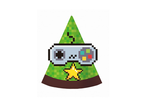 Születésnapi sapkák Game On - 6 db.