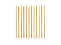 Arany születésnapi gyertyák - 13,5 cm - 12 db.