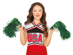 Zöld pomponlány pomponok - 2 db.