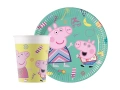 Peppa Pig születésnapi papírpohár + tányér készlet - 16 db.
