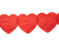 Papírfüzér Szívek piros - 6 m - 1 db.