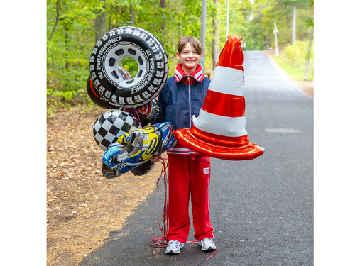 Versenyautó kerék fólialufi - 68x75 cm - 1 db.