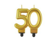Arany fém 50. évfordulós gyertya - 1 db.