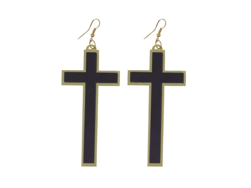Halloween kereszt fülbevaló - 1 db.