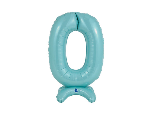 Fólia lufi álló szám 0 pasztellkék - 64 cm - 1 db.