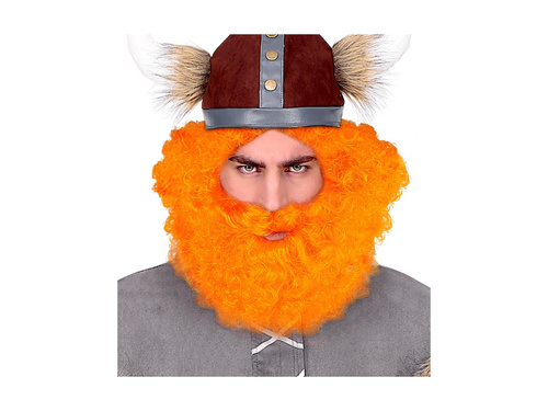 Narancssárga göndör skót és ír paróka szakállal