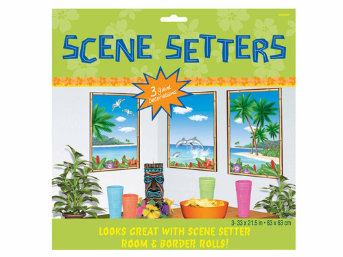 Hawaii ablak fali dekoráció - 3 db.