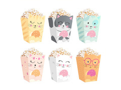 Macska popcorn dobozok - 6 db.