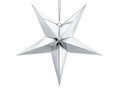 Ezüst papír csillag akasztós dekoráció - 70 cm