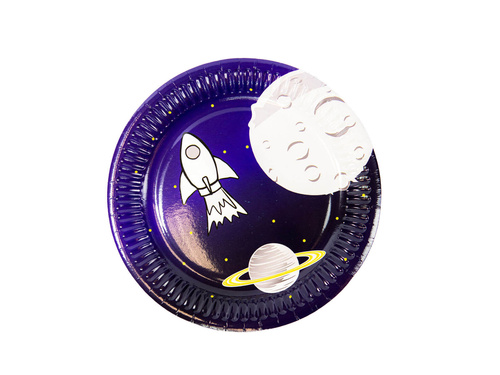 Kozmosz terítő + poharak + papírtányérok készlet - 25 db.