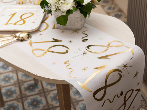 Nyomtatott asztali futó dekoráció 18. születésnapra - 30 cm x 5 m - 1 db.