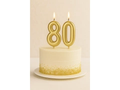 Arany számgyertyák - 80 - 2 db.