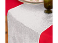 Flitteres asztali futó dekoráció - ezüst - 28 cm x 2 m - 1 db.