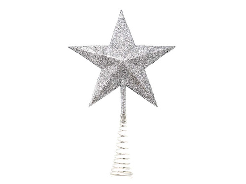 Ezüst karácsonyfa csillag - 23 cm - 1 db.