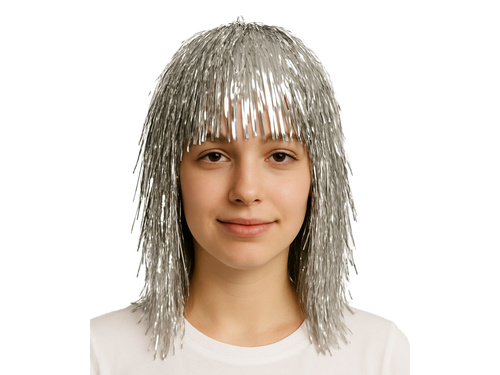 Ezüst fóliás paróka - 1 db.