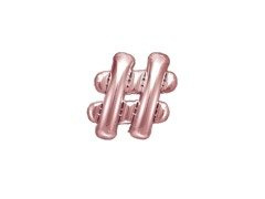 Fólia léggömb "#" rózsaszín és arany - 35 cm