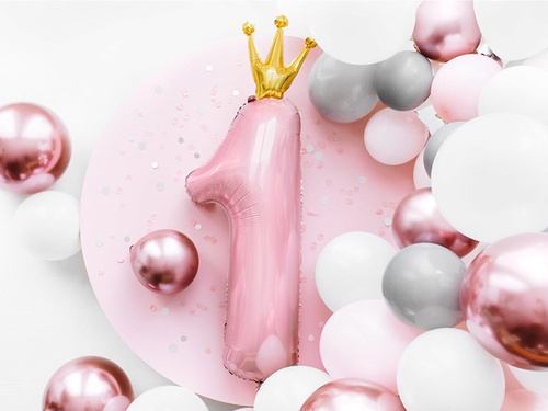 Fólia lufi 1. számú koronás rózsaszín - 90 cm - 1 db.