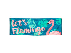 Let's flamingo szövet banner - 74 x 220 cm - 1 db.