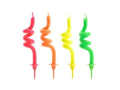 Színes spirálgyertyák - 8 cm - 4 db.