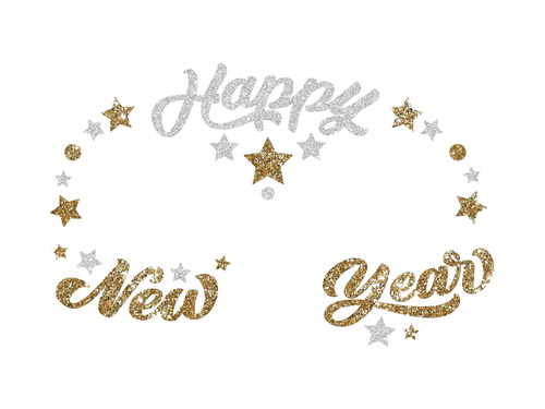 Öntapadós Boldog új évet arc matricák