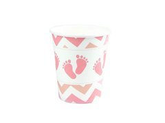 Papírpoharak babaköszöntőhöz Lábak rózsaszín - 6 db.