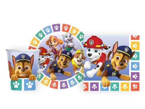 Pohár + szalvéta + papírtányér készlet Psi Patrol - 32 db.