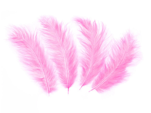 Dekoratív rózsaszín hosszú tollak - 50 db.