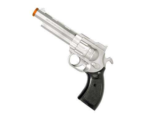 Ezüst cowboy revolver - 20 cm - 1 db.