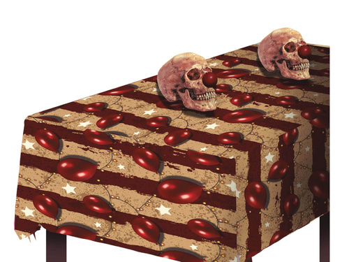 Kísérteties bohóc Halloween fólia terítő - 137 x 274 cm - 1 db.