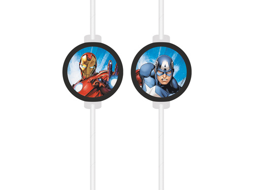 Bosszúállók születésnapi szívószálak - 4 db.