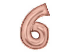 Szatén fólia léggömb 6 rózsaszín arany - 86 cm - 1 db.