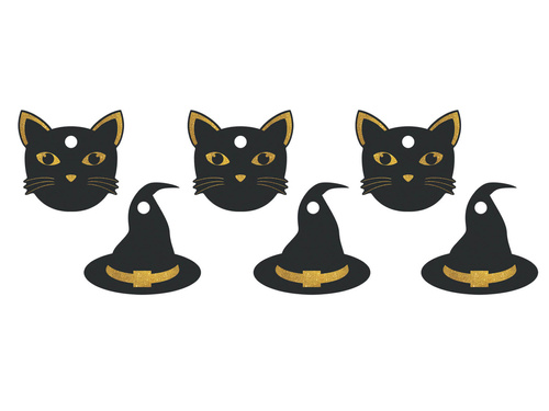 Palack medálok szalaggal A boszorkány és a macska - 12 db.