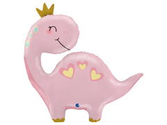 Rózsaszín dinoszaurusz fólialufi - 59x69 cm - 1 db.