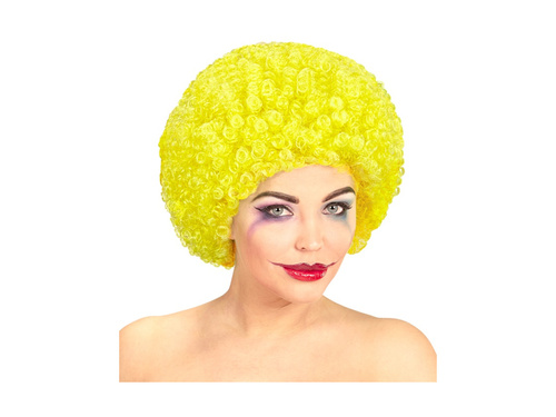 Göndör bohóc paróka sárga afro haj