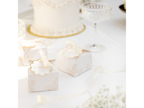 Dekoratív torta doboz "Köszönöm" - 7 x 7 cm - 10 db.