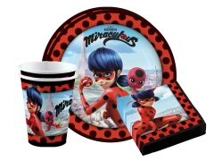 Miraculum születésnapi poharak + tányérok + papírszalvéták készlet - 36 db.