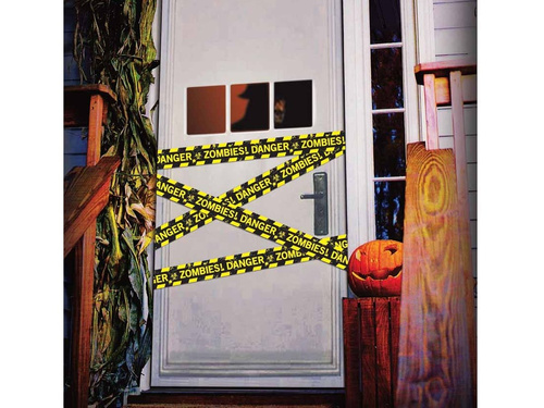Rendőrségi szalag dekoráció Zombik! Veszély - 1 db.