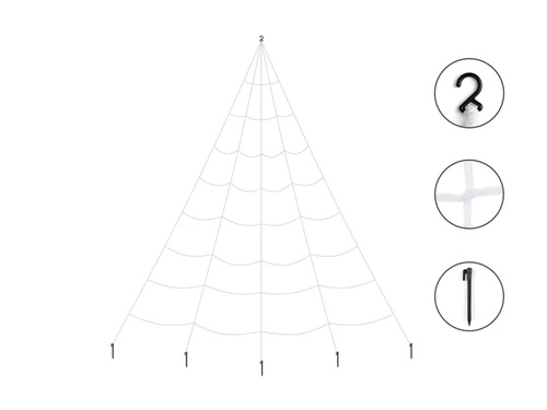 Nagy fehér pókháló - 5 x 4 m - 1 db.